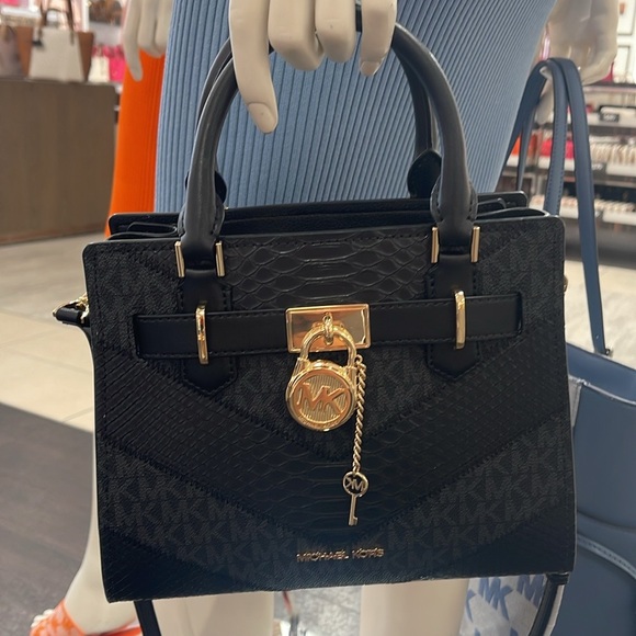 Michael Kors Hamilton Small Satchel Shoulder Crossbody Bag 
Black Multi
NWT - Picture 7 of 16
